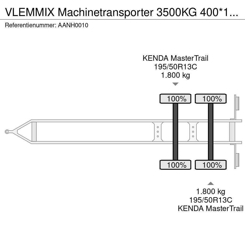 Vlemmix Machinetransporter 3500KG 400*180 2X AS 18 Vlakke laadvloer