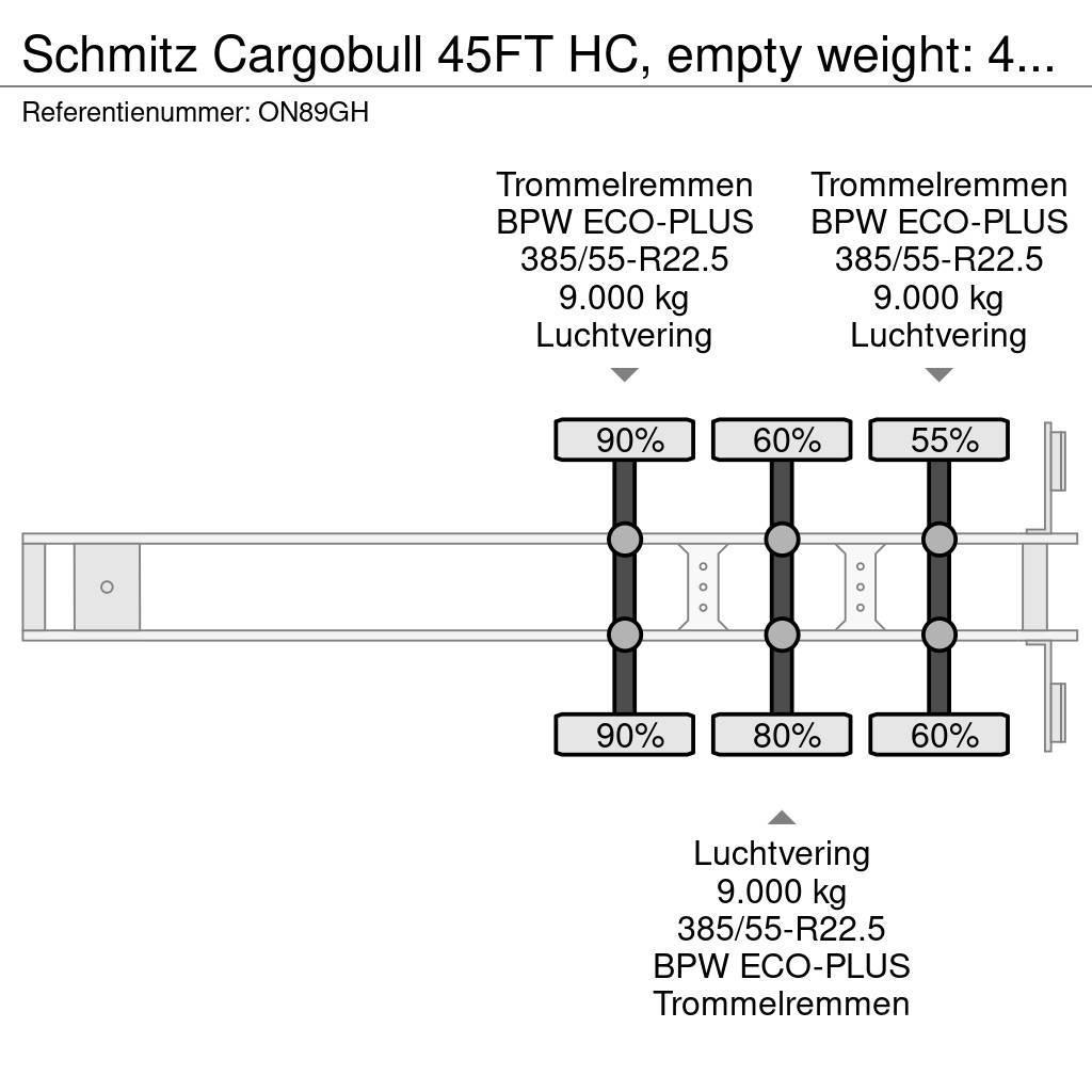Schmitz Cargobull 45FT HC, empty weight: 4.240kg, BPW+drum, NL-chass Containerchassis