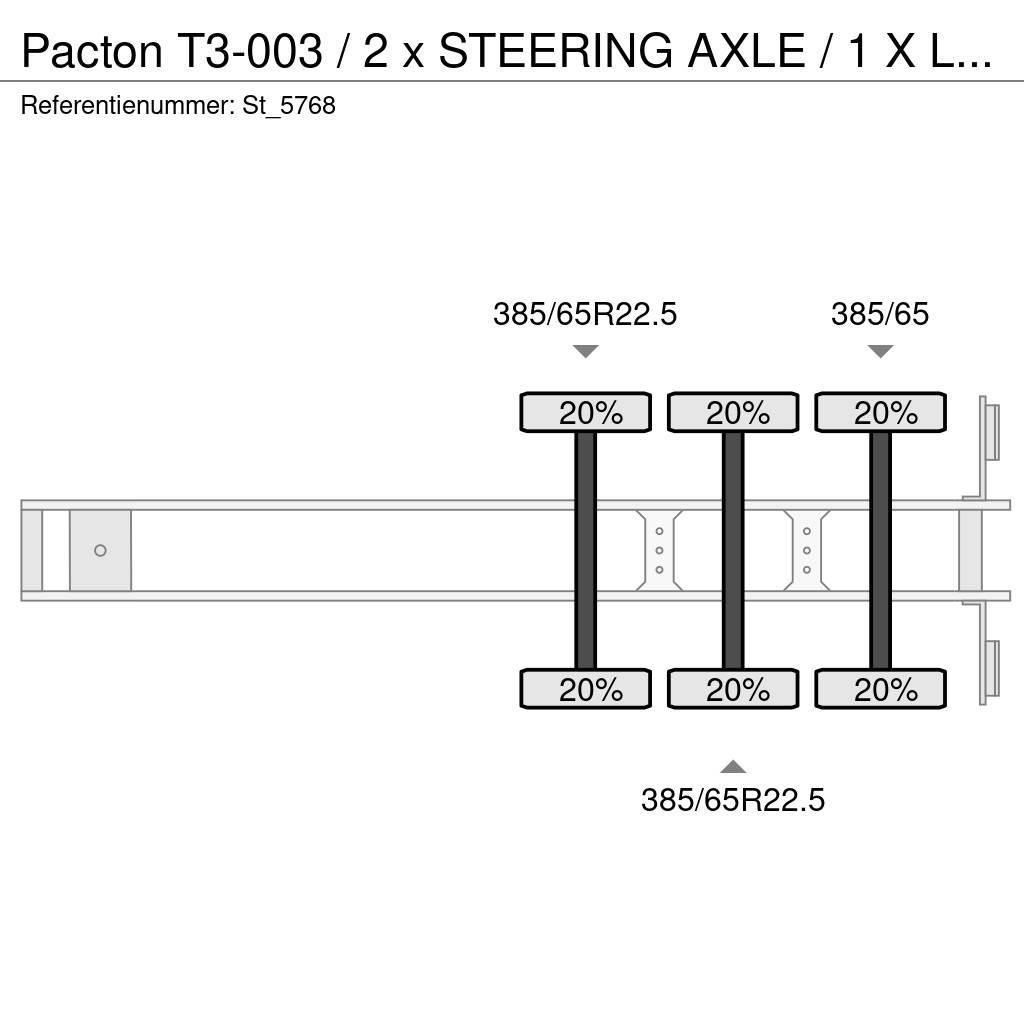 Pacton T3-003 / 2 x STEERING AXLE / 1 X LIFT AXLE Vlakke laadvloeren