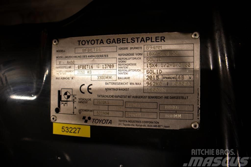 Toyota 8 FB ET 16, smidig 1,6 tons motviktstruck Elektrische heftrucks