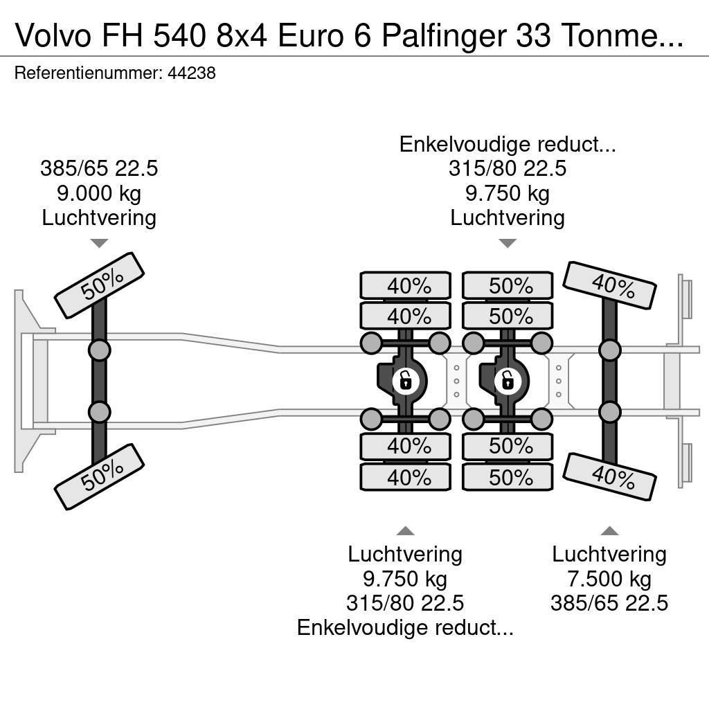 Volvo FH 540 8x4 Euro 6 Palfinger 33 Tonmeter laadkraan Kranen voor alle terreinen
