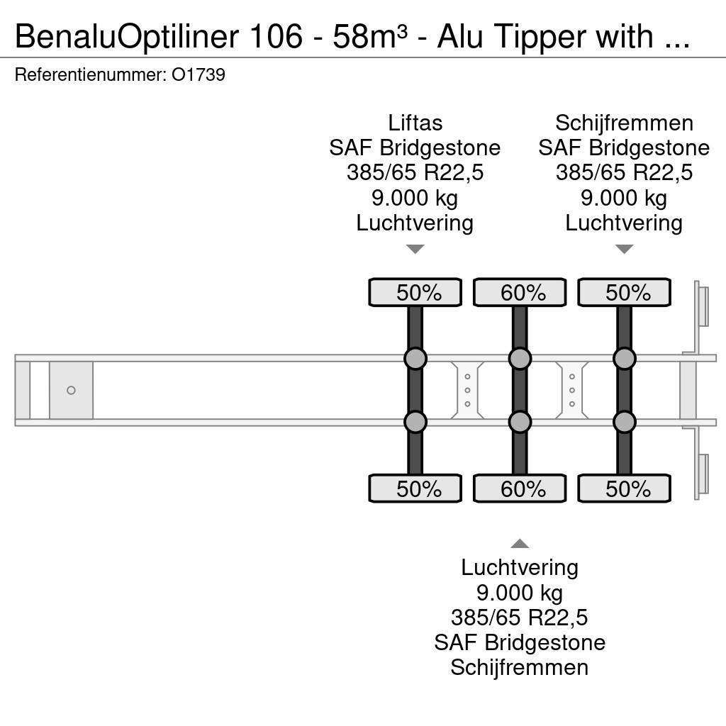 Benalu Optiliner 106 - 58m³ - Alu Tipper with Carrier Sup Kippers