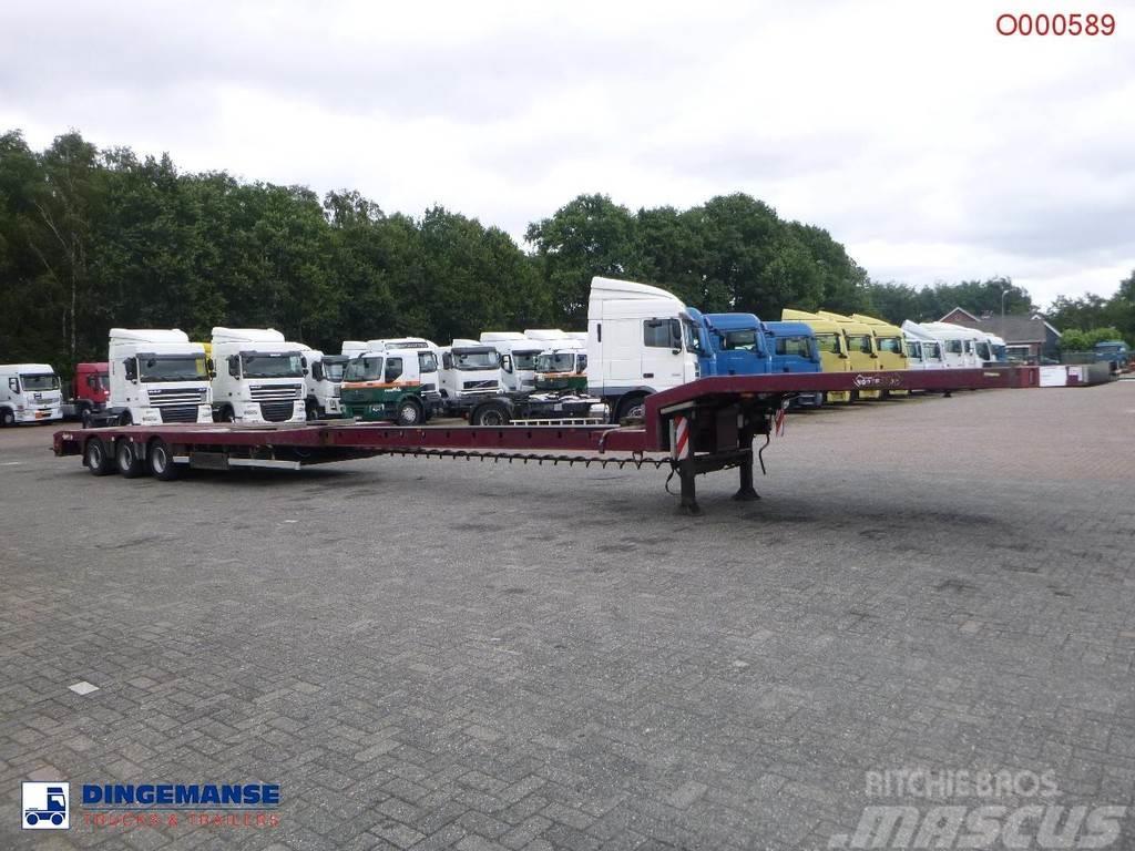 Nooteboom 3-axle semi-lowbed trailer extendable 14.5 m + ram Vlakke laadvloeren