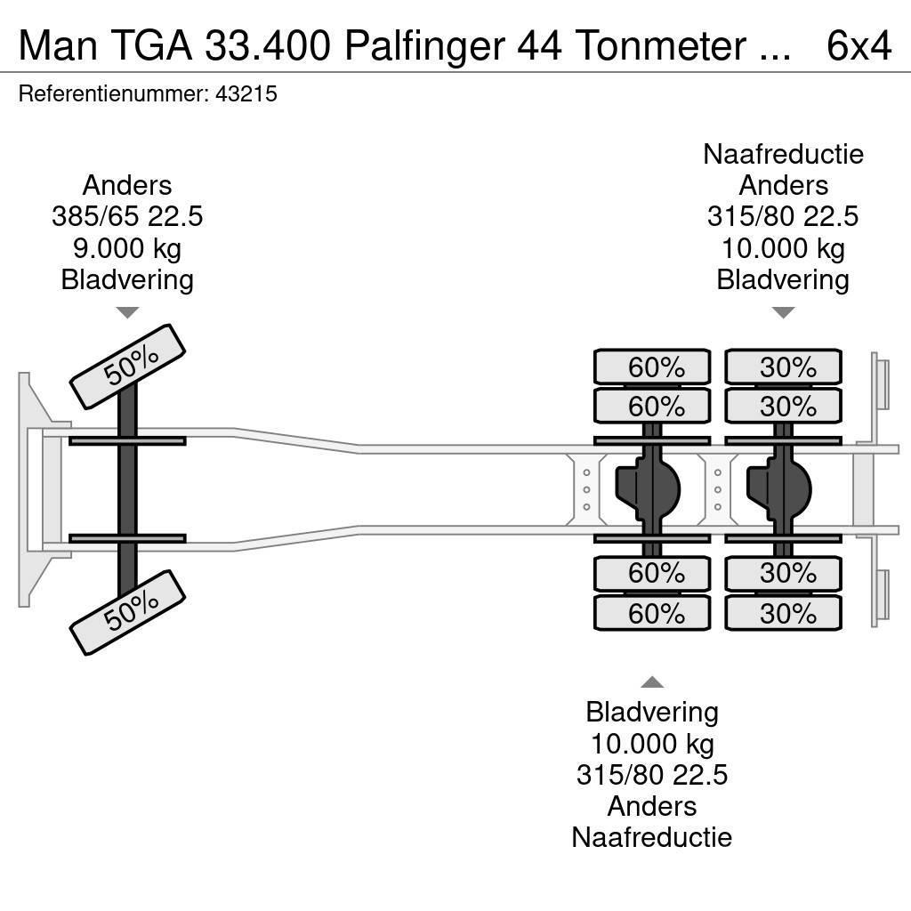 MAN TGA 33.400 Palfinger 44 Tonmeter laadkraan + Fly-J Kranen voor alle terreinen