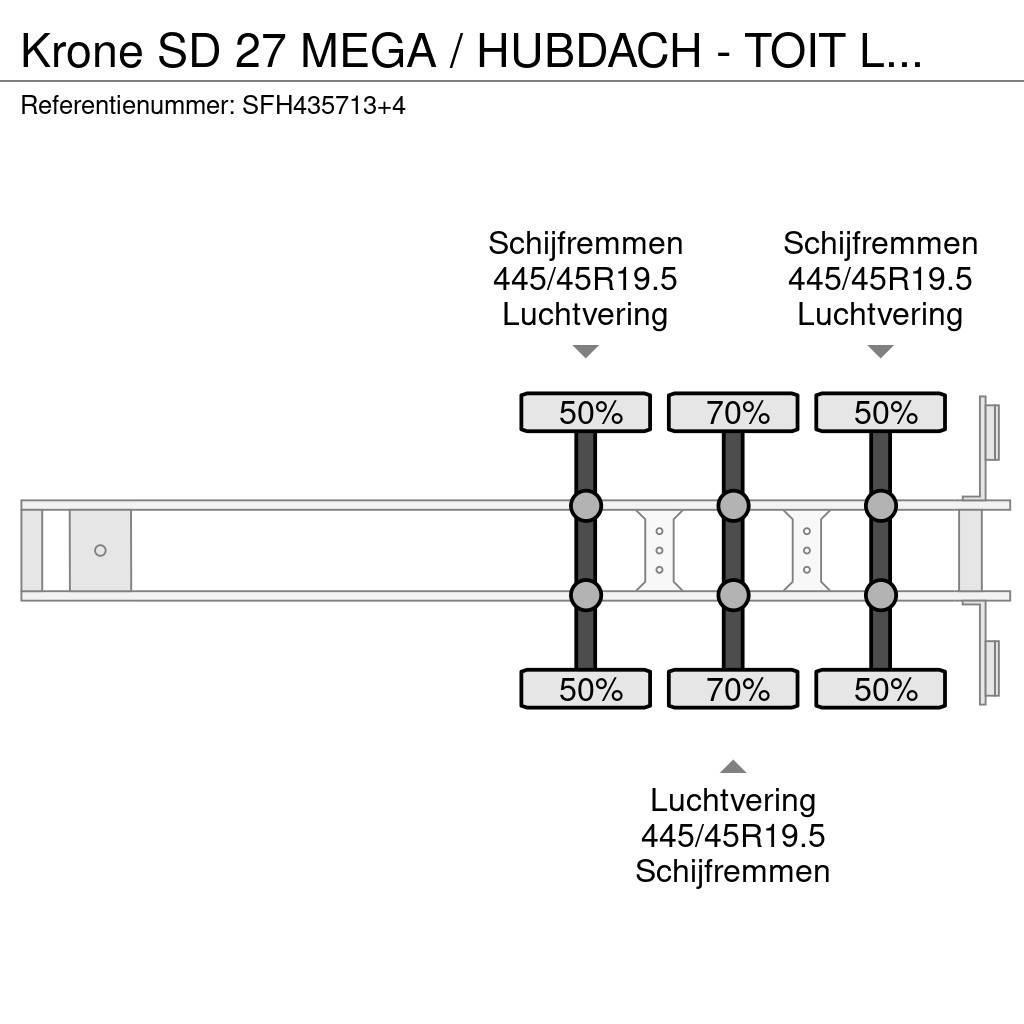 Krone SD 27 MEGA / HUBDACH - TOIT LEVANT - HEFDAK Schuifzeilen