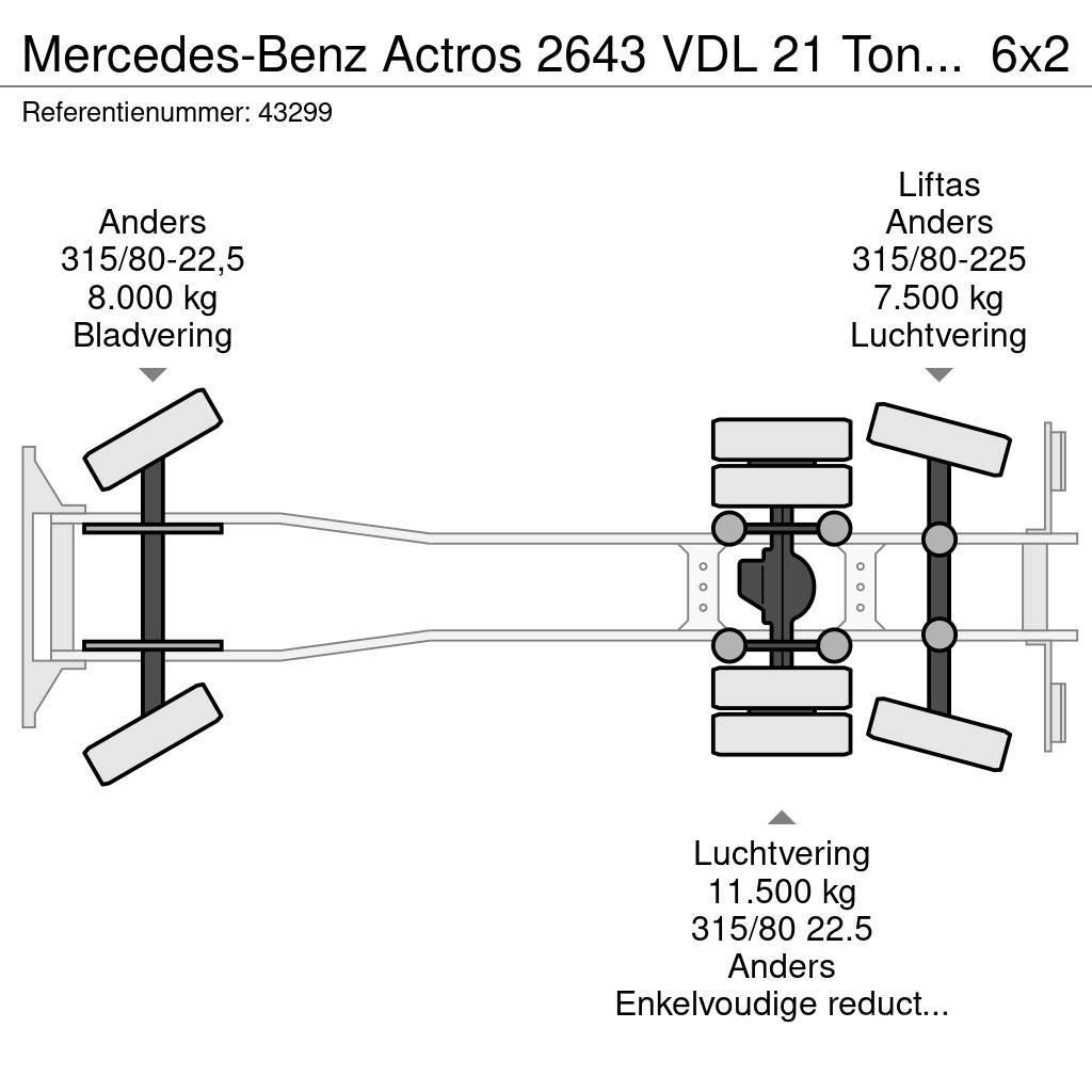 Mercedes-Benz Actros 2643 VDL 21 Ton haakarmsysteem Vrachtwagen met containersysteem