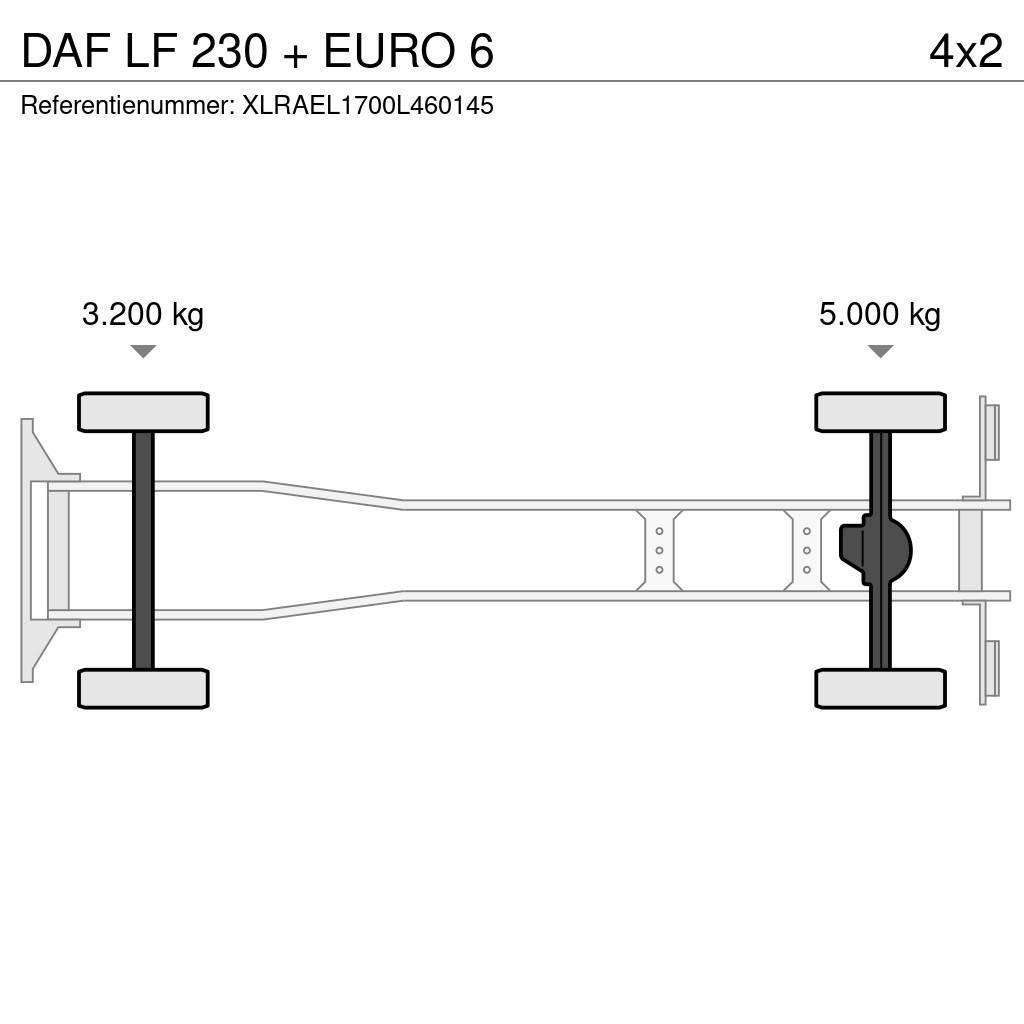 DAF LF 230 + EURO 6 Bakwagens met gesloten opbouw