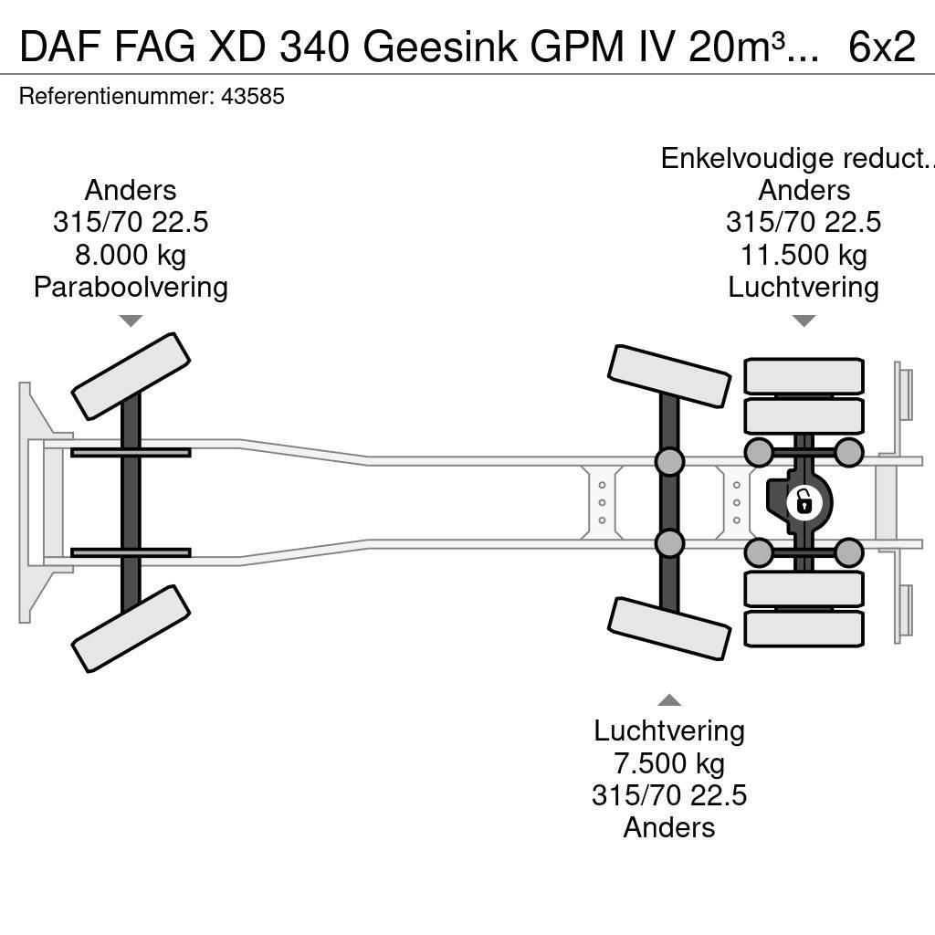 DAF FAG XD 340 Geesink GPM IV 20m³ GEC Welvaarts weigh Vuilniswagens