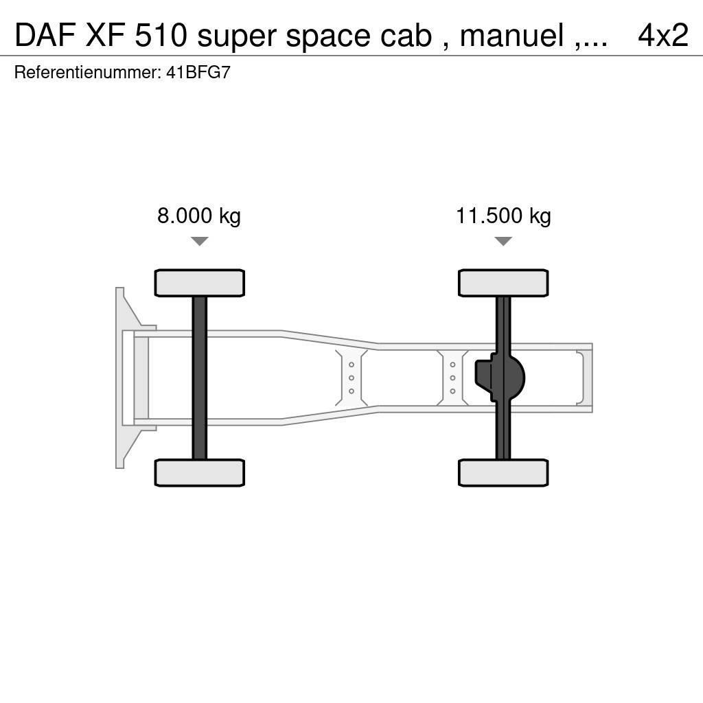 DAF XF 510 super space cab , manuel , euro 6, top cond Trekkers