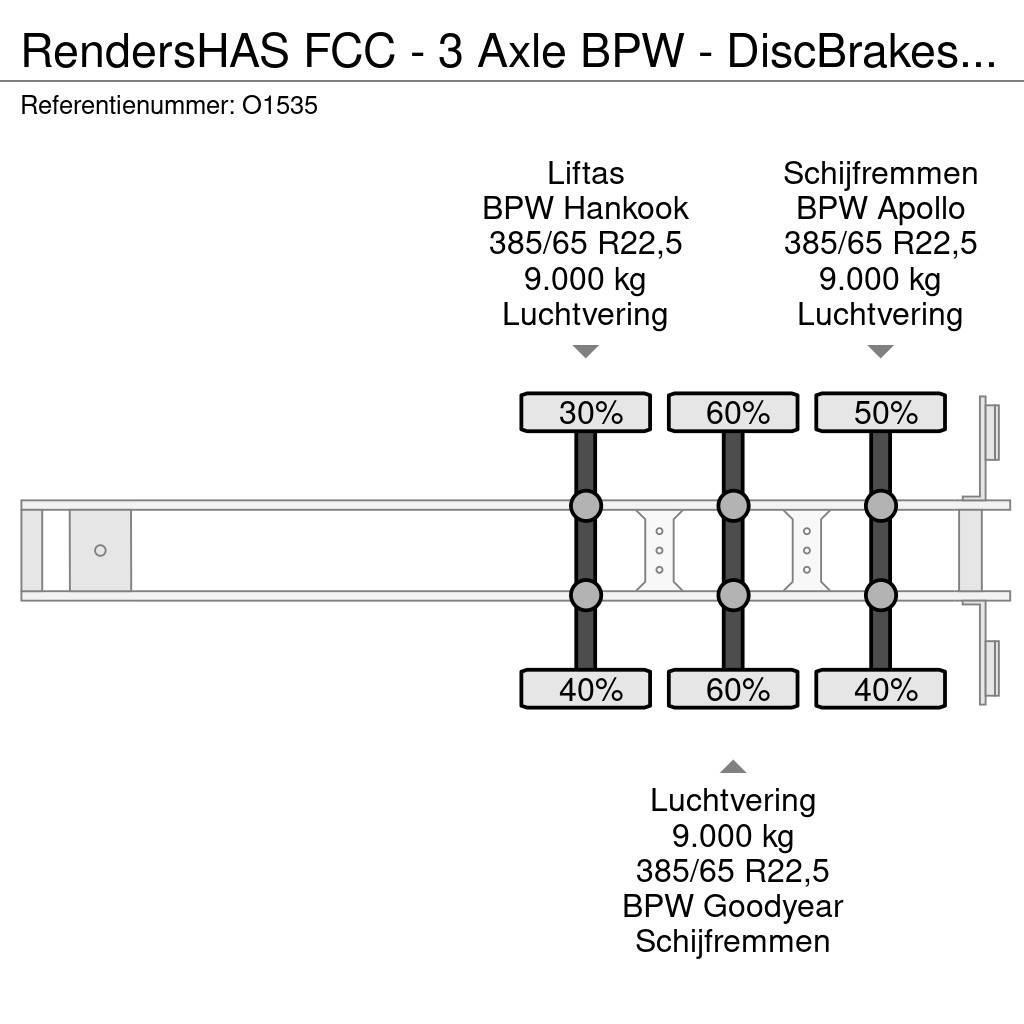 Renders HAS FCC - 3 Axle BPW - DiscBrakes - LiftAxle - Sli Containerchassis