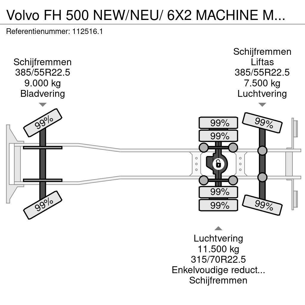 Volvo FH 500 NEW/NEU/ 6X2 MACHINE MASCHINEN TRANSPORT Oprijwagen