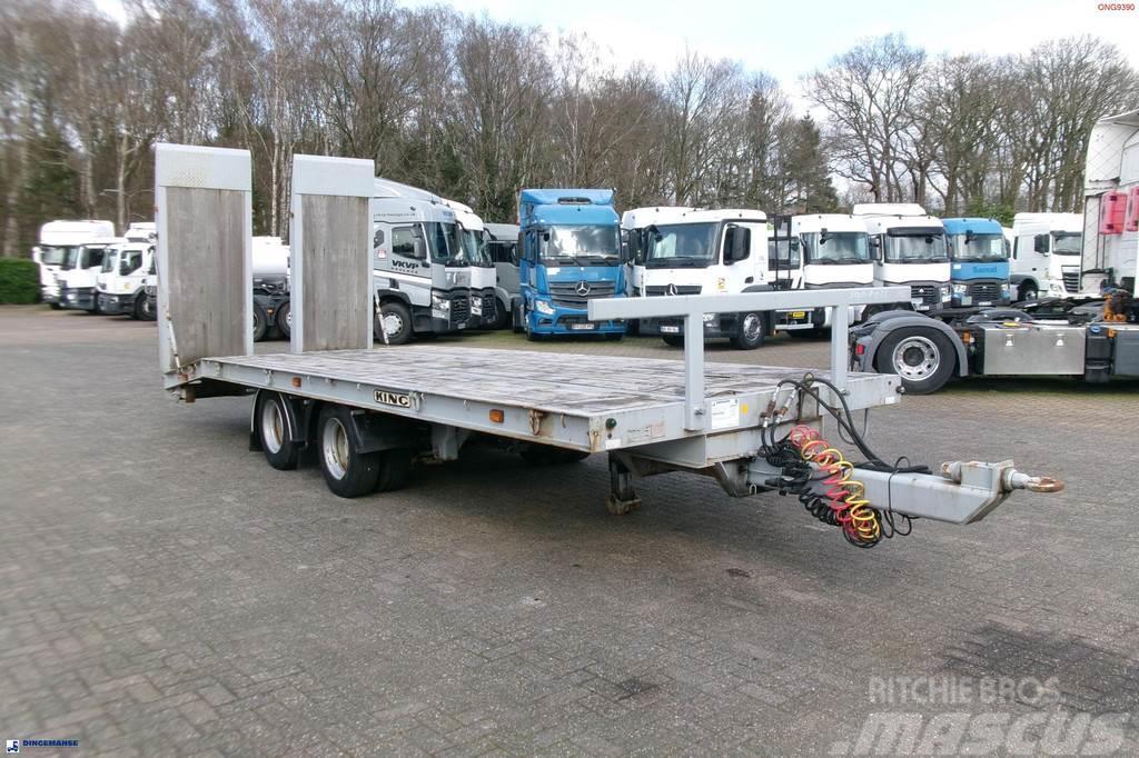 King 2-axle platform drawbar trailer 14t + ramps Vlakke laadvloer
