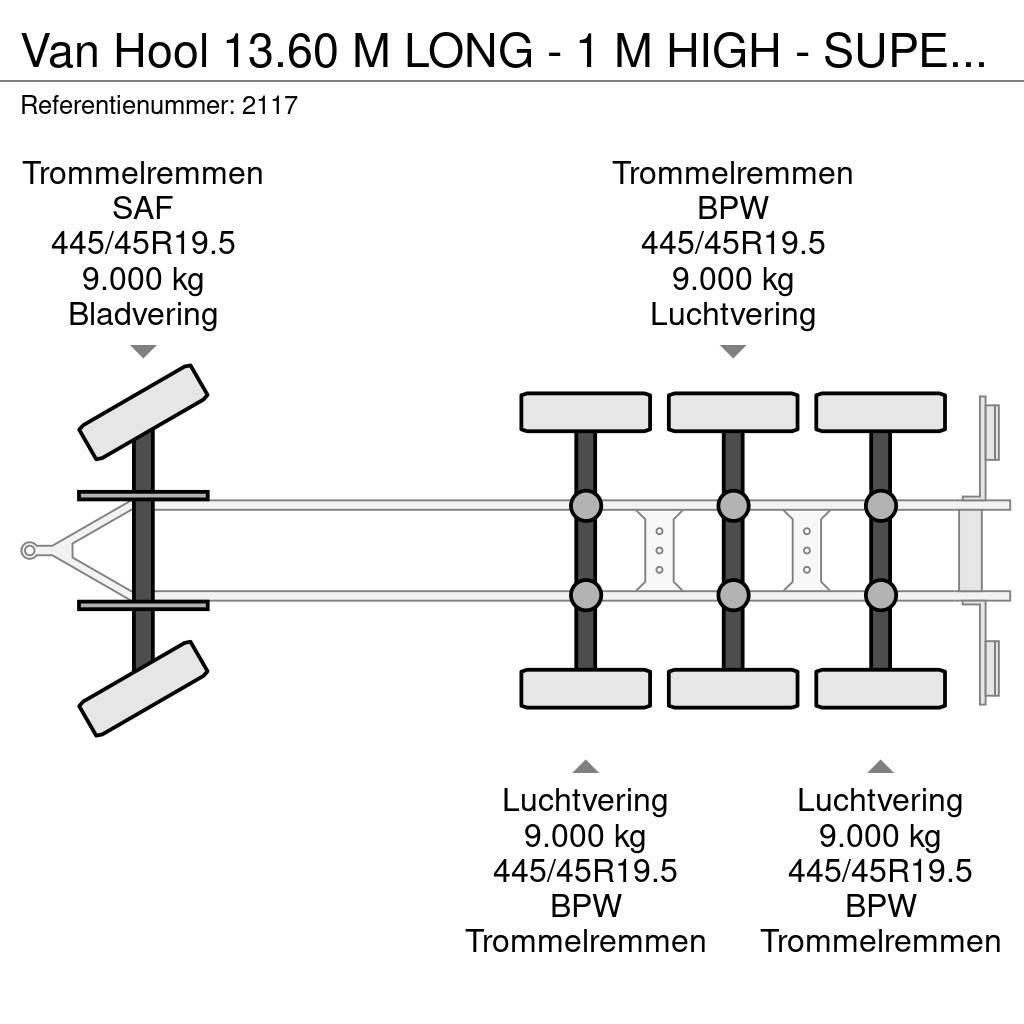 Van Hool 13.60 M LONG - 1 M HIGH - SUPER SINGLE TIRES - DRU Vlakke laadvloer