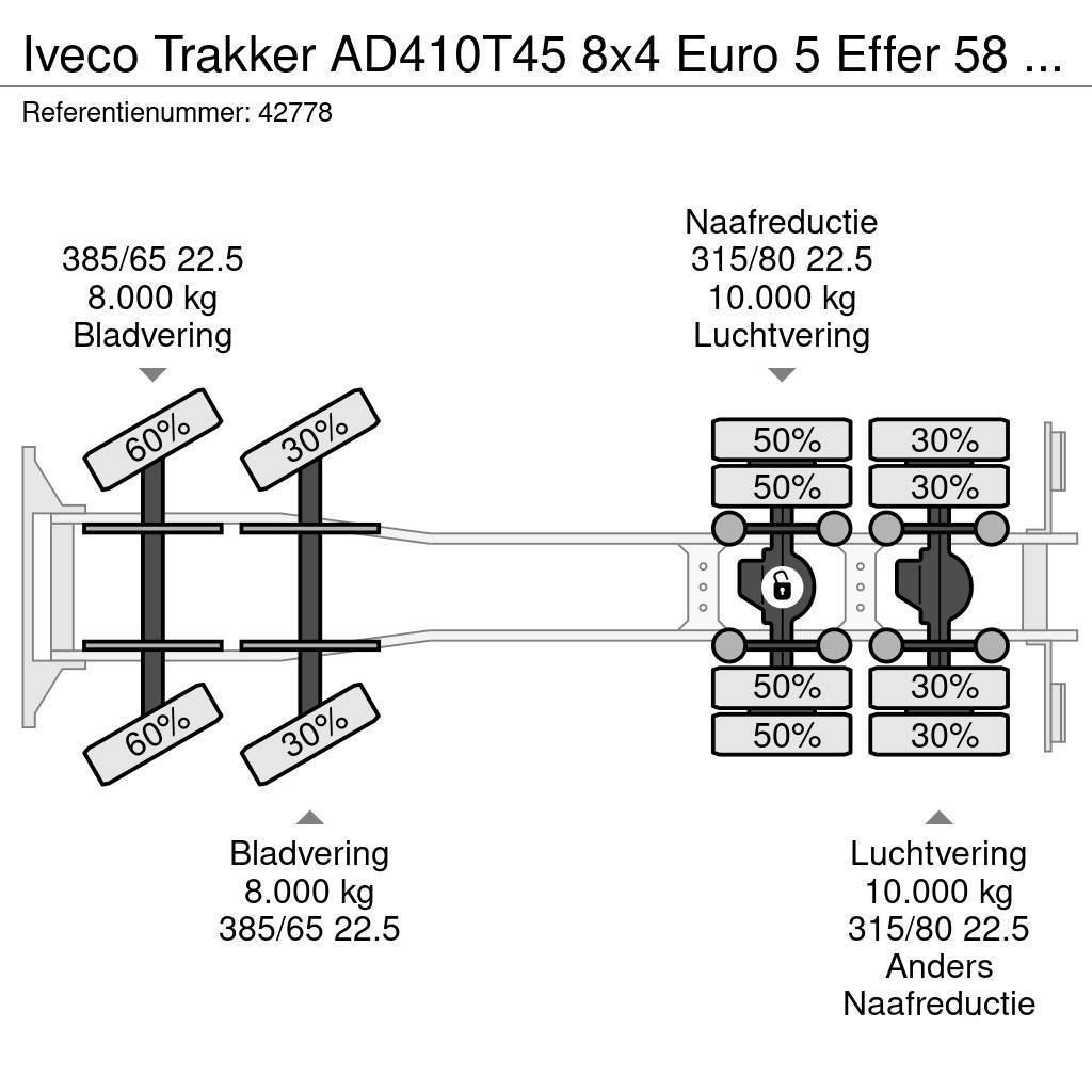 Iveco Trakker AD410T45 8x4 Euro 5 Effer 58 Tonmeter Kranen voor alle terreinen