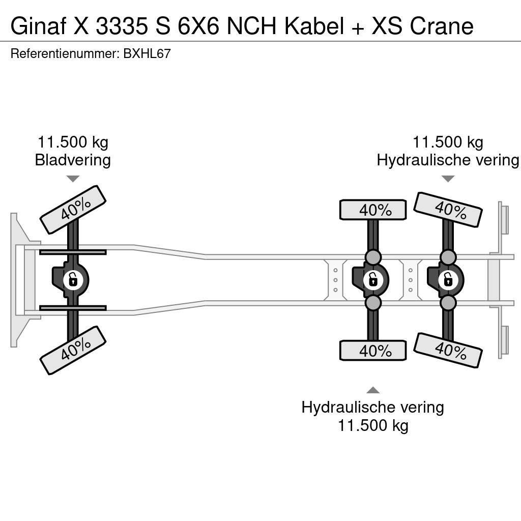 Ginaf X 3335 S 6X6 NCH Kabel + XS Crane Vrachtwagen met containersysteem
