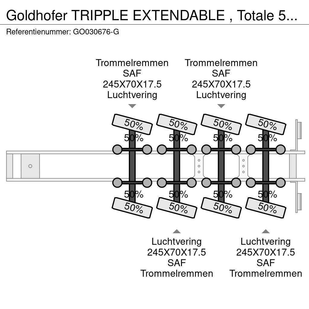 Goldhofer TRIPPLE EXTENDABLE , Totale 51 M 4 AXEL STEERING Diepladers