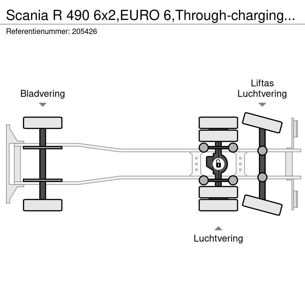 Scania R 490 6x2,EURO 6,Through-charging system,Retarder, Schuifzeilopbouw