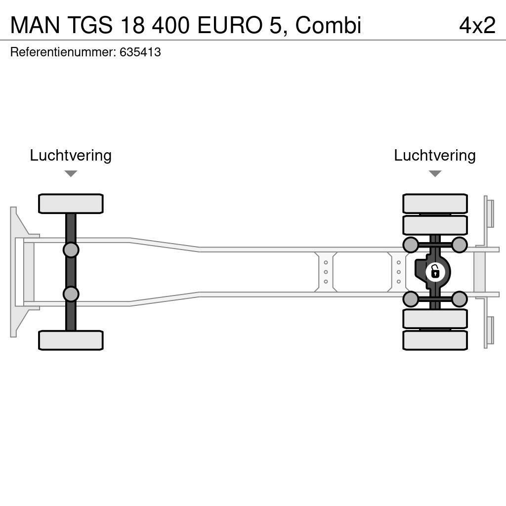 MAN TGS 18 400 EURO 5, Combi Containertrucks met kabelsysteem