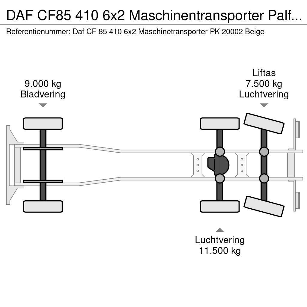 DAF CF85 410 6x2 Maschinentransporter Palfinger PK 200 Oprijwagen