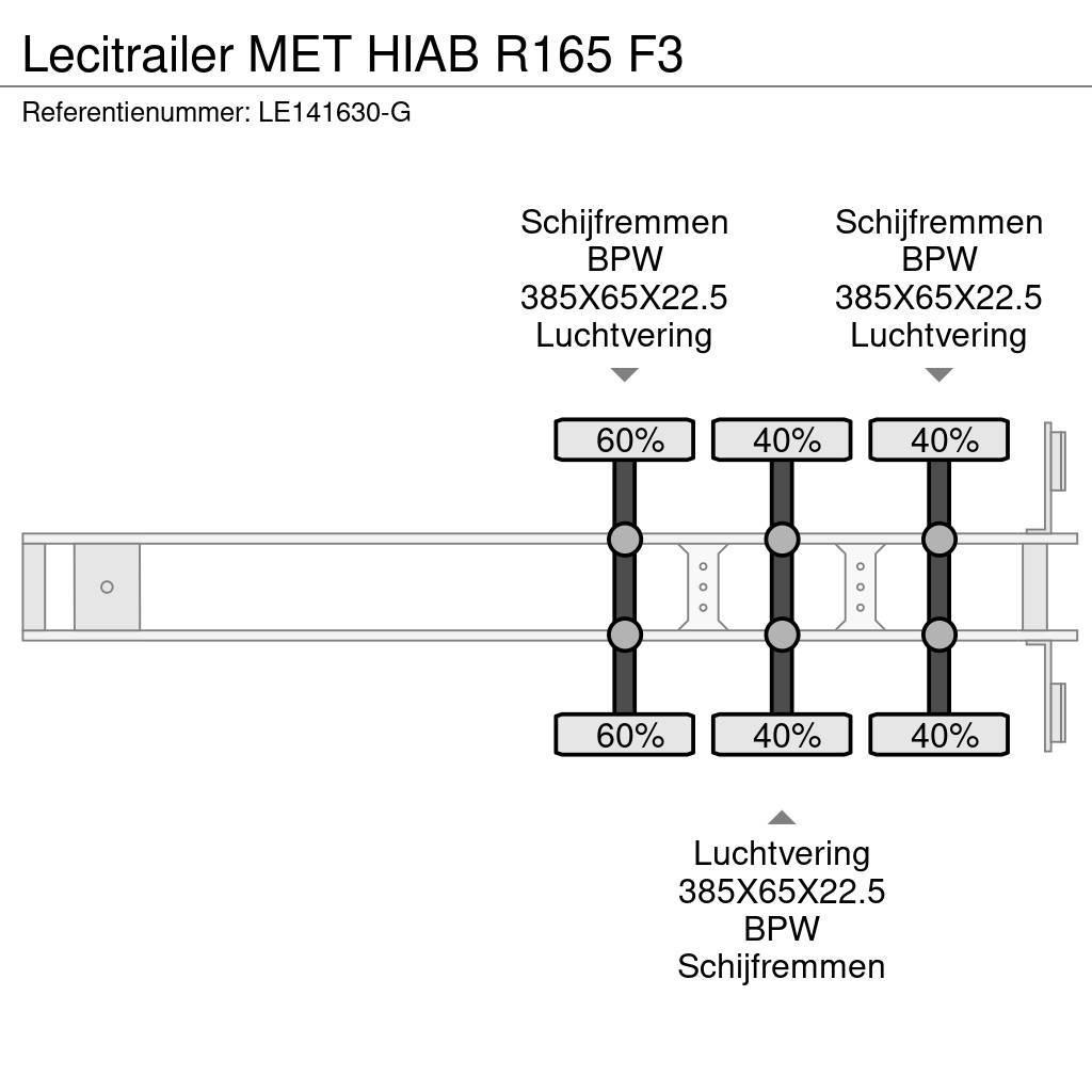 Lecitrailer MET HIAB R165 F3 Vlakke laadvloeren