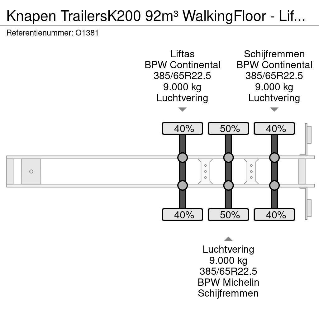 Knapen Trailers K200 92m³ WalkingFloor - LiftAs - Schijfr Schuifvloeropleggers