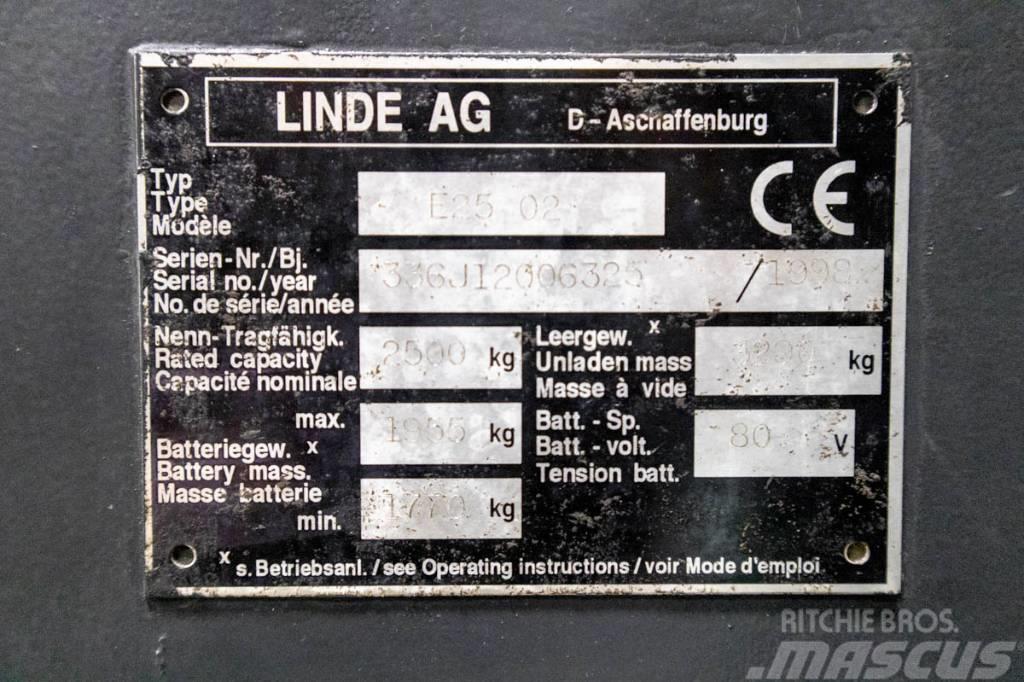 Linde E25, Elmotviktstruck m bra batteri & nytt aggregat Elektrische heftrucks