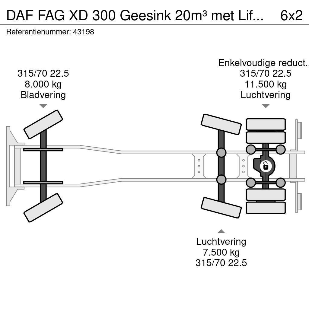 DAF FAG XD 300 Geesink 20m³ met Liftmate Instaplift Vuilniswagens