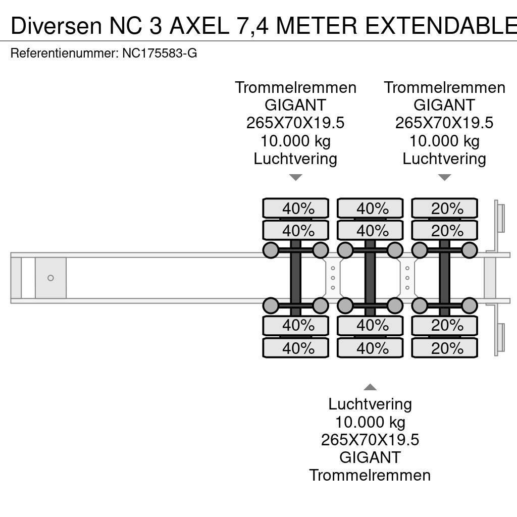 NC 3 AXEL 7,4 METER EXTENDABLE Diepladers