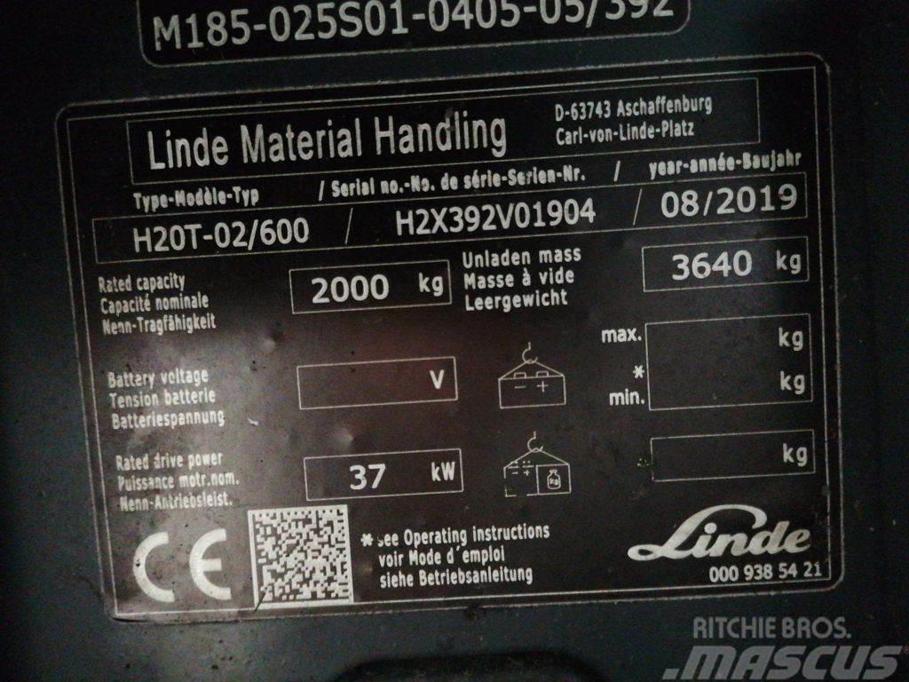 Linde H20T-02/600 LPG heftrucks