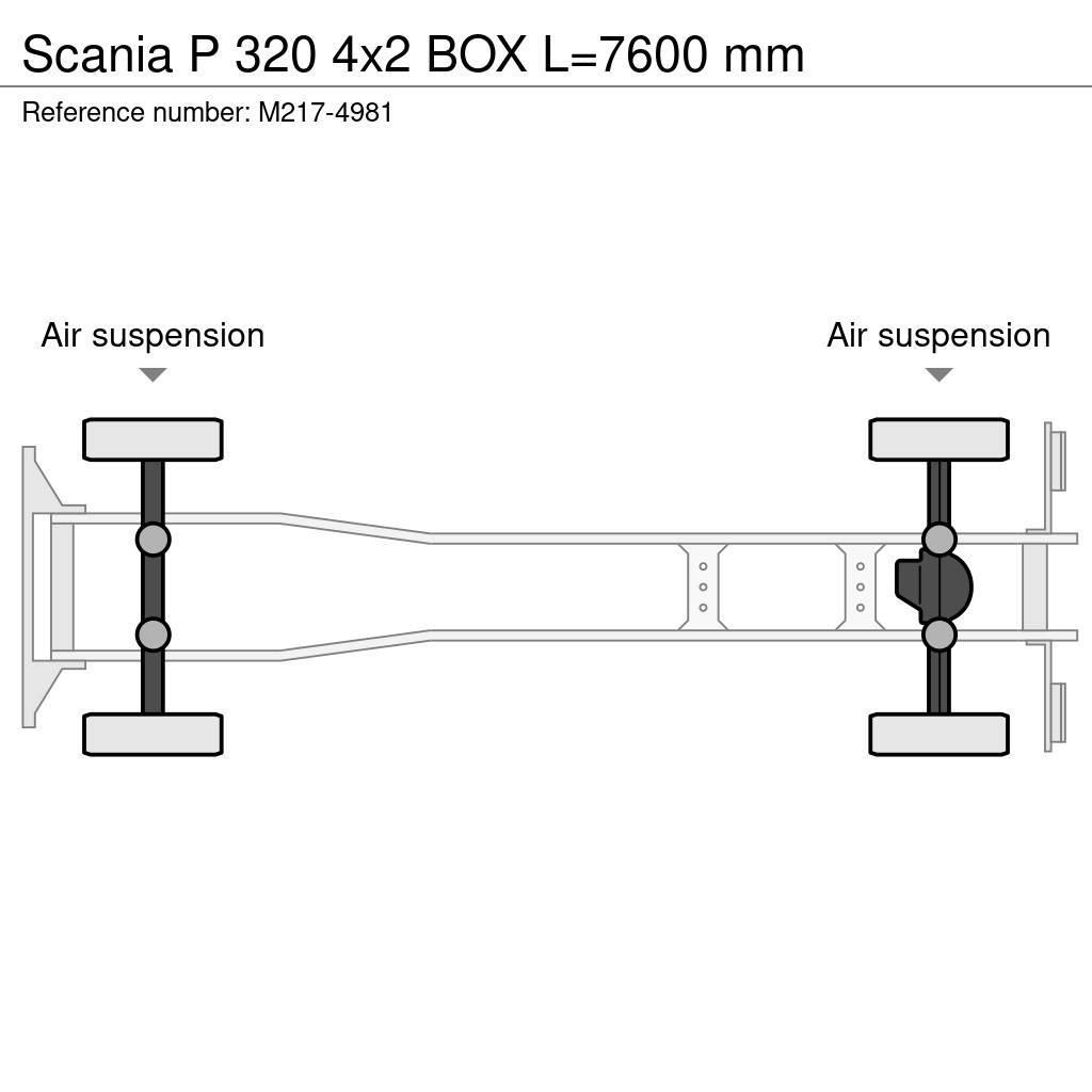 Scania P 320 4x2 BOX L=7600 mm Bakwagens met gesloten opbouw