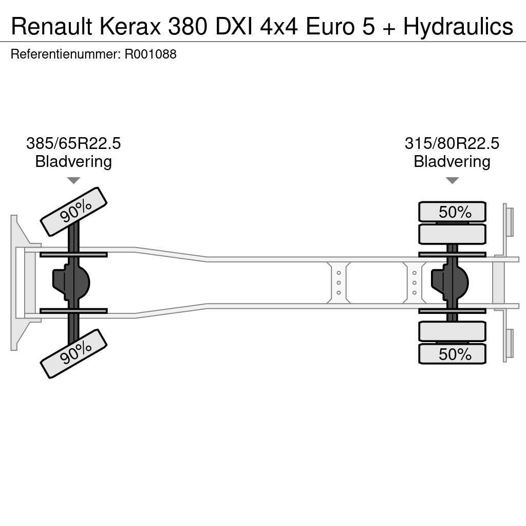 Renault Kerax 380 DXI 4x4 Euro 5 + Hydraulics Platte bakwagens