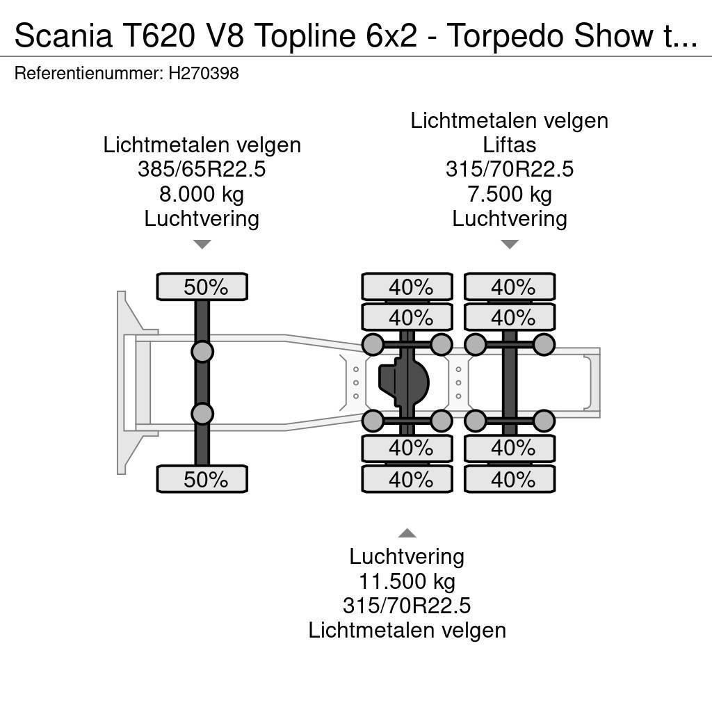 Scania T620 V8 Topline 6x2 - Torpedo Show truck - Custom Trekkers