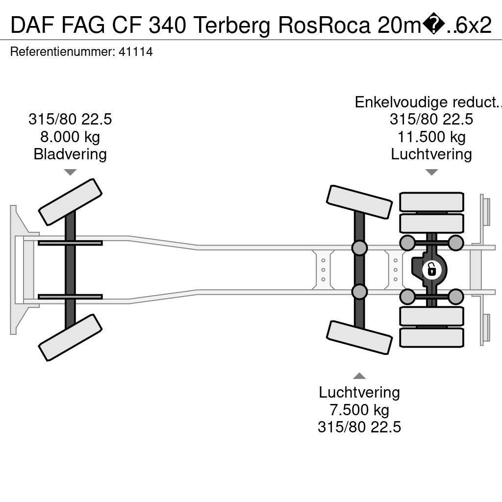 DAF FAG CF 340 Terberg RosRoca 20m³ + AE weighing syst Vuilniswagens