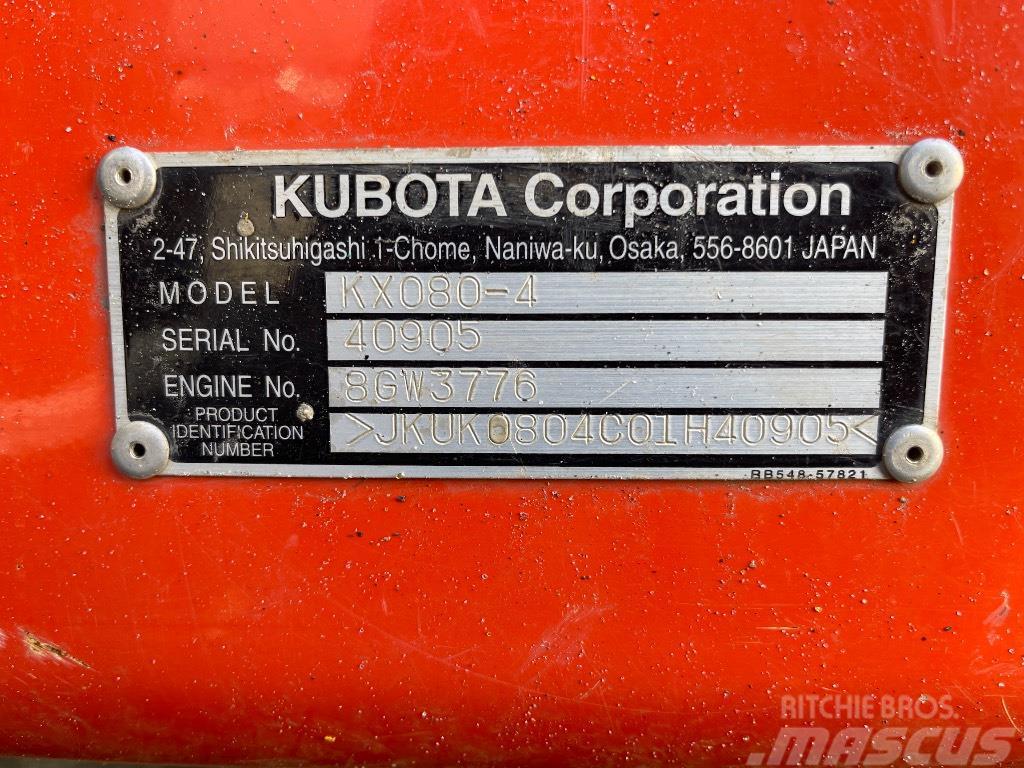 Kubota KX 080-4 Minigraafmachines < 7t