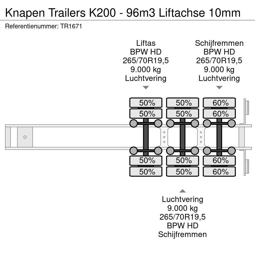 Knapen Trailers K200 - 96m3 Liftachse 10mm Schuifvloeropleggers