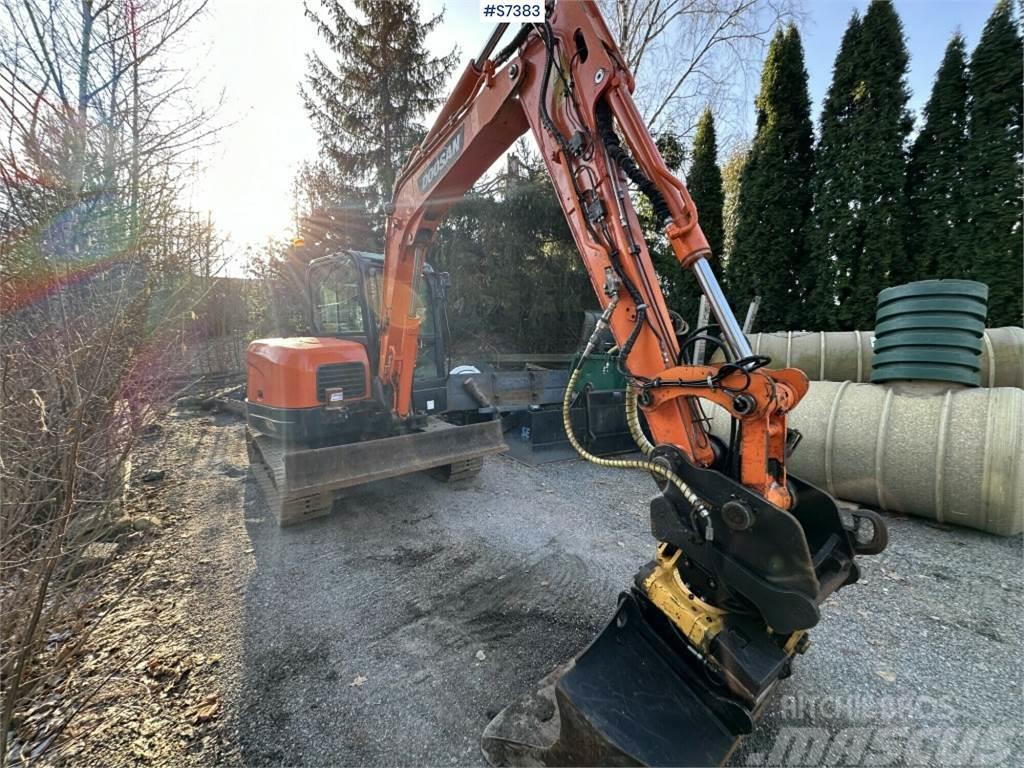 Doosan DX60R B Excavator with Engcon rotor and tools SEE  Minigraafmachines < 7t