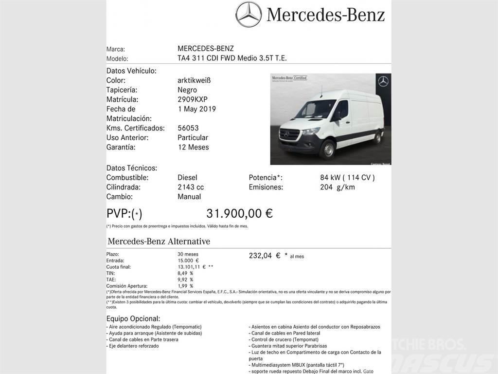 Mercedes-Benz Sprinter 311 CDI MEDIO 3.5T T. ALTO Gesloten bedrijfswagens