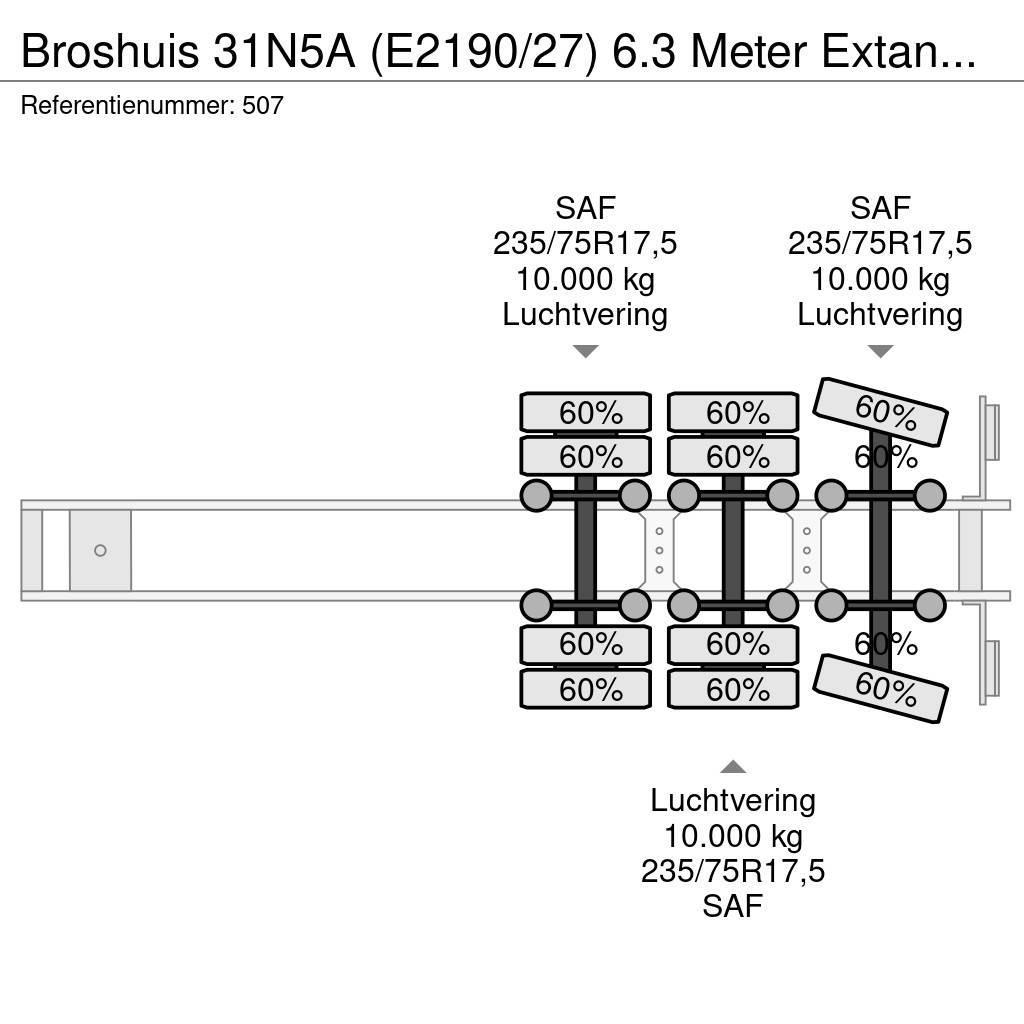 Broshuis 31N5A (E2190/27) 6.3 Meter Extandable Liftaxle! Diepladers