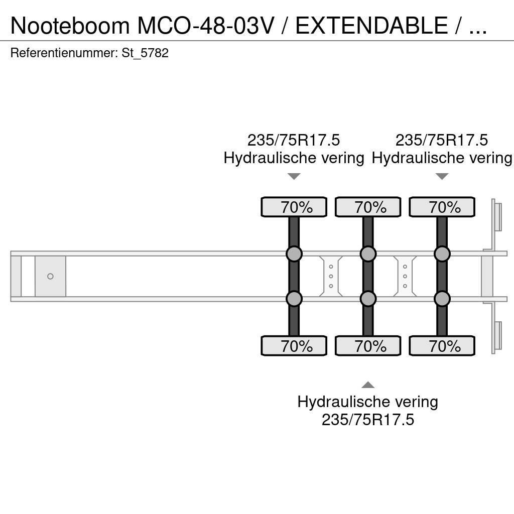 Nooteboom MCO-48-03V / EXTENDABLE / STEERING AXLES / Diepladers