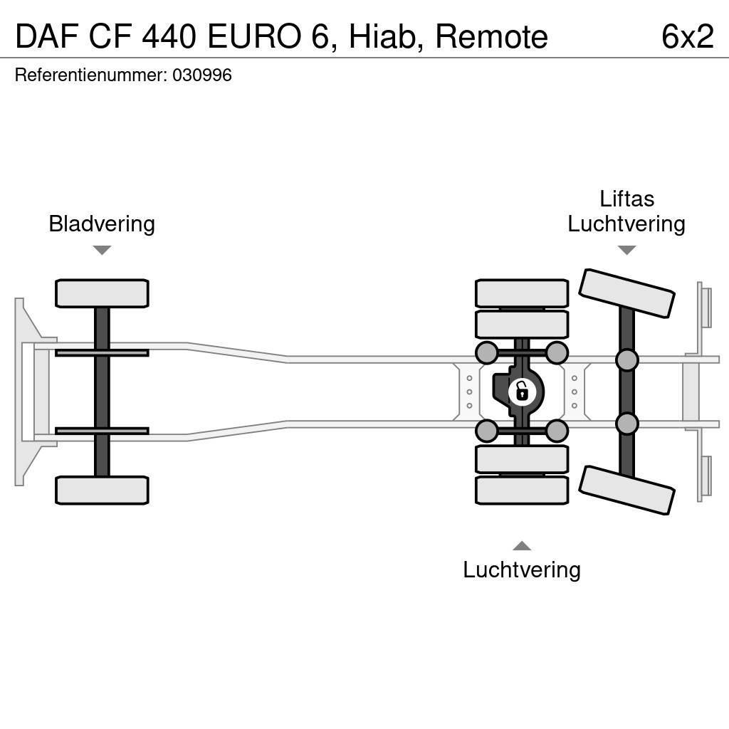 DAF CF 440 EURO 6, Hiab, Remote Platte bakwagens