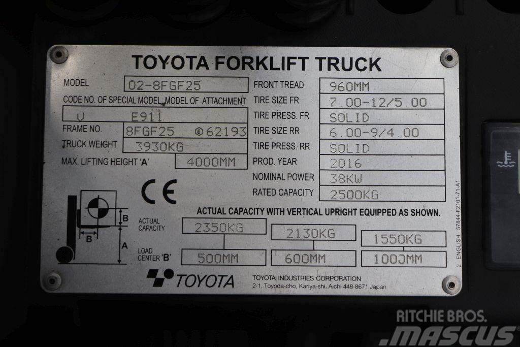 Toyota 02-8FGF25 LPG heftrucks