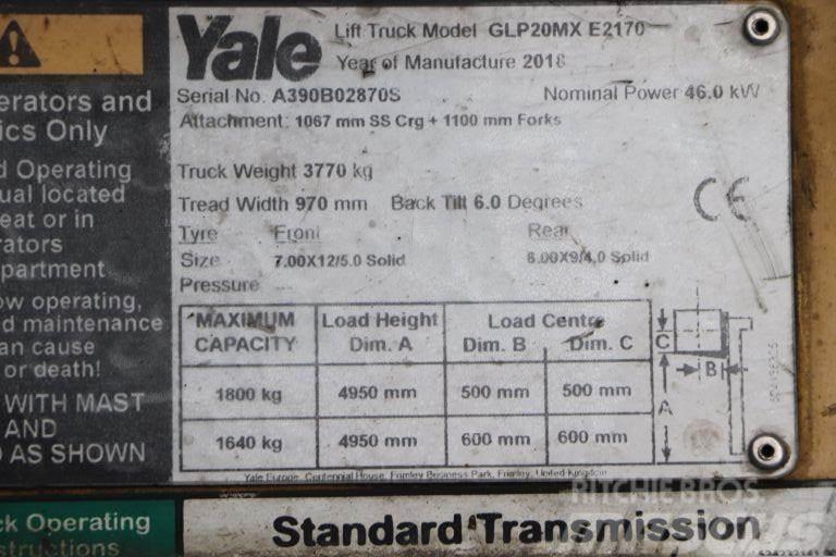 Yale GLP20MX LPG heftrucks