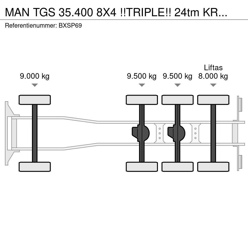 MAN TGS 35.400 8X4 !!TRIPLE!! 24tm KRAAN/HAAKARM!!RADI Vrachtwagen met containersysteem
