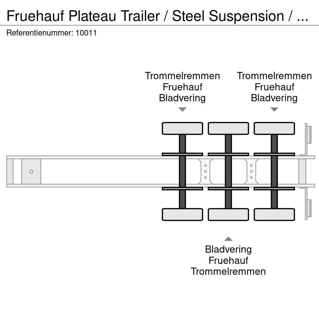 Fruehauf Plateau Trailer / Steel Suspension / Twist-Locks Containerchassis