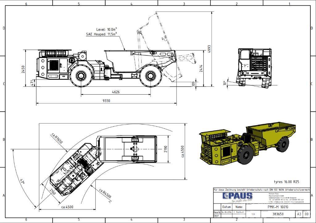 Paus PMKM 10010 / Mining / Dump Truck Mijnbouw trucks, ondergronds