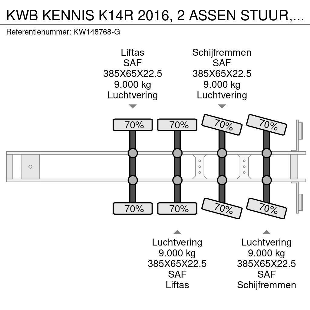  Kwb KENNIS K14R 2016, 2 ASSEN STUUR, 2 LIFT, SAF D Vlakke laadvloeren