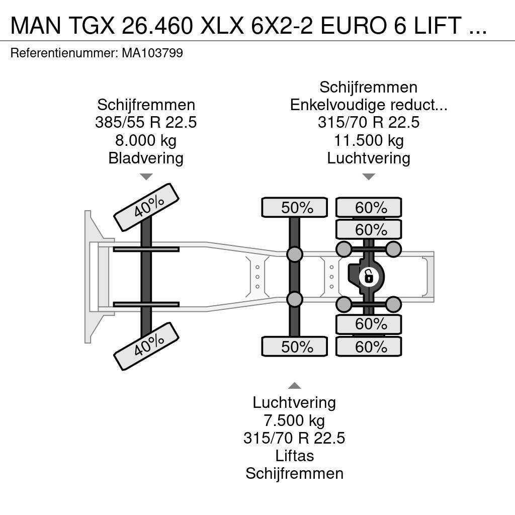 MAN TGX 26.460 XLX 6X2-2 EURO 6 LIFT AXLE Trekkers