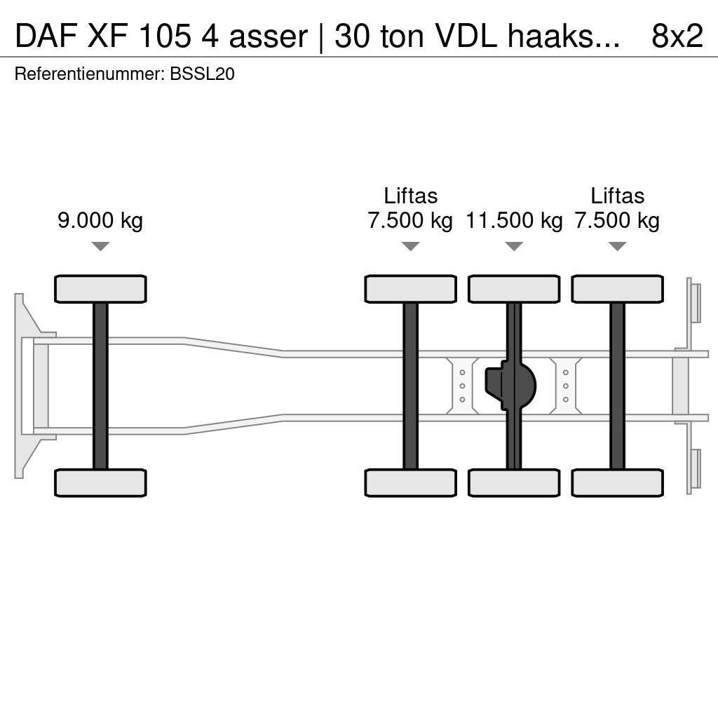 DAF XF 105 4 asser | 30 ton VDL haaksysteem | manual | Vrachtwagen met containersysteem