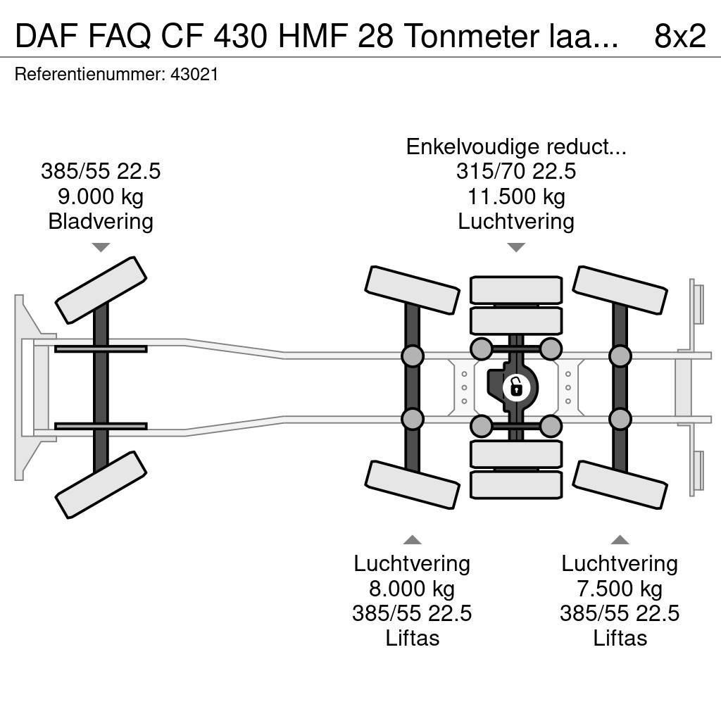DAF FAQ CF 430 HMF 28 Tonmeter laadkraan Vrachtwagen met containersysteem