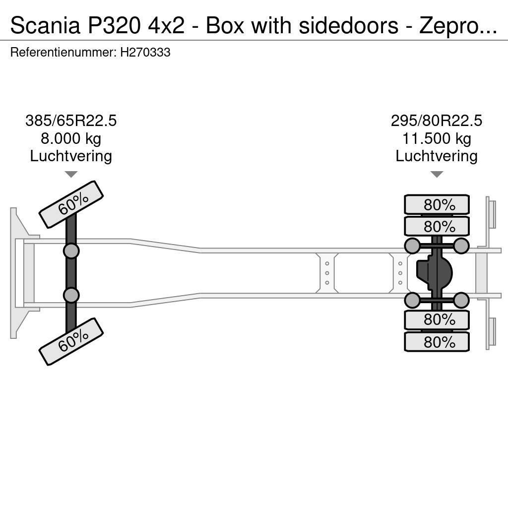 Scania P320 4x2 - Box with sidedoors - Zepro loadlift 2.0 Bakwagens met gesloten opbouw
